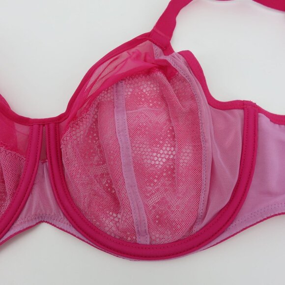 Chantelle 30H Pink Lace Underwire Bra Revele Moi Perfect Fit Style C15710 - Picture 10 of 16